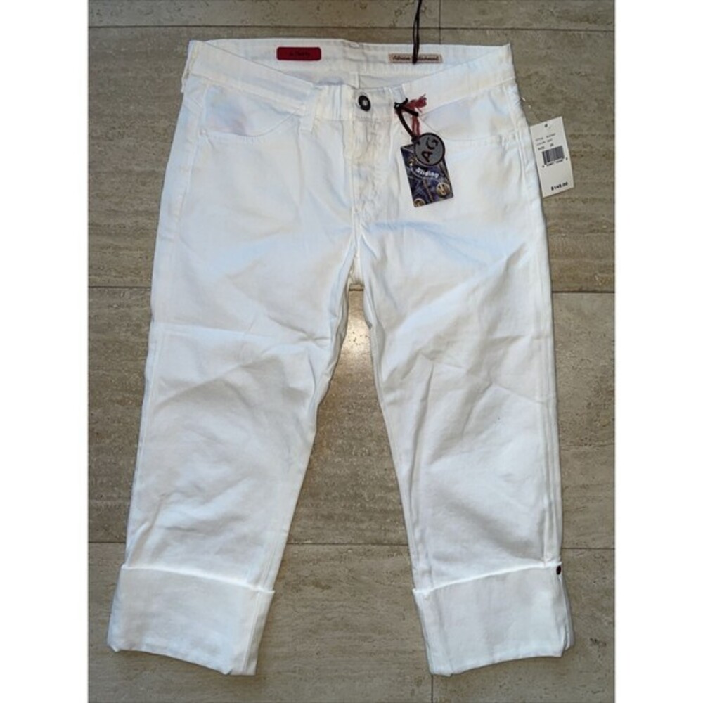 Adriano Goldschmied Women 29R The Shorty Jeans Stretch Roll Cuff White NWT $145